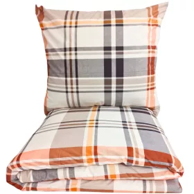  Set de Lenjerie de Pat din Bumbac 160x200 cm, Model Carouri - Doratex