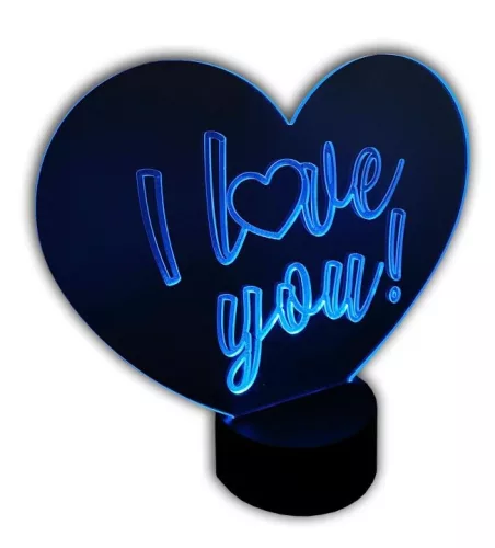 Inimă LED Coviplex ILY, 16 culori, USB sau 3 baterii AA