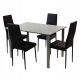  Set masă Lugano gri și 4 scaune Nice negre