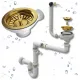 Sifon manual Golden APKOFORT 1M11GD pentru chiuveta cu o singura camera cu preaplin