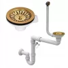 Sifon manual Golden APKOFORT 1M11GD pentru chiuveta cu o singura camera cu preaplin