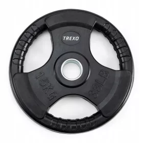  Greutate fontă cu cauciuc TREXO, negru, 15 kg