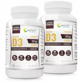   Supliment Natural Vitamina D3 2000IU + L-Leucina + Prebiotic de la Wish Pharmaceutical