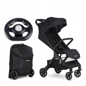    Carucior autopliabil Easywalker Jackey negru + Ghidon pentru carucior Easywalker negru
