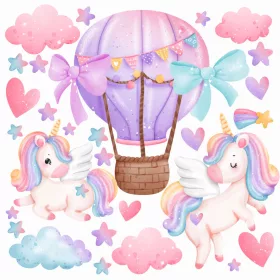  AUTOCOLANTE MARI PENTRU FETE UNICORNI