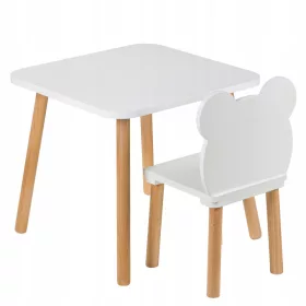  SET MOBILA COPII, MASA 50x50 SI SCAUN URSU