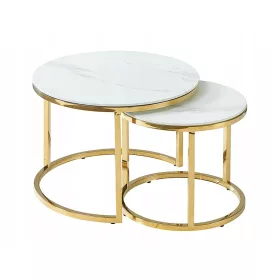  Masuta de cafea rotunda Signal Muse II 60 x 60 x 45cm alb