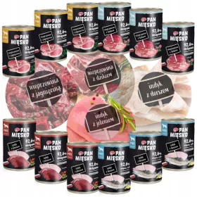  PAN MEAT Hrană umedă pentru câini MIX Smaków 12x 400g