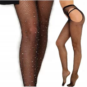   Colanti din plasa Powder Colanti din plasa cu zirconi 20den Negru, marime universala