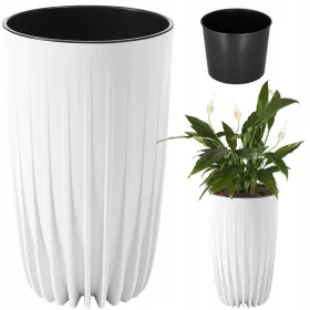    Ghiveci Deco4Home 51,5 cm x 30 x 51,5 cm diametru 30 cm plastic alb