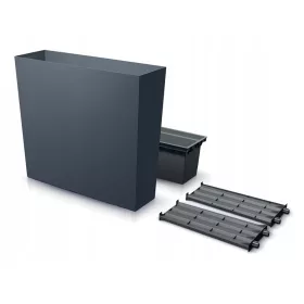    Ghiveci Prosperplast 77 cm x 23,5 x 68,6 cm plastic nuante de gri si argintiu