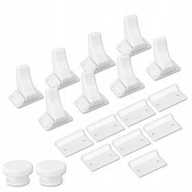  Încuietori de dulap Locx albe, 8 buc