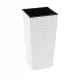  Ghiveci lamela 19 cm x 19 x 37 cm diametru 19 cm plastic alb