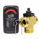 Supapă de zonă cu trei căi Goshe DN25 cu antrenare 230 V, Kvs 8 m³/h