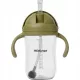  Flacon - nevarsat cu paie, Tritan, 330 ml Verde muschi / Mininor