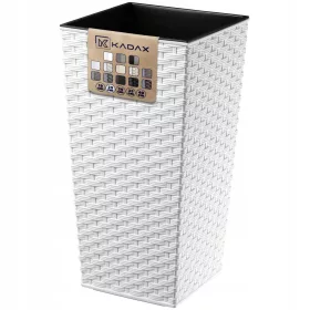    Ghiveci de flori Kadax 29 cm x 29 x 57 cm diametru 29 cm plastic alb