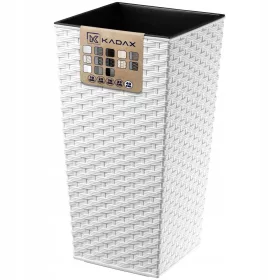    Ghiveci de flori Kadax 38,5 cm x 38,5 x 75 cm diametru 38,5 cm plastic alb