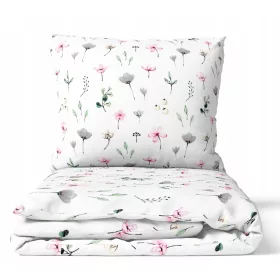   Set de Lenjerie de Pat din Bumbac 100% cu Model Floral Modern 160x200 cm