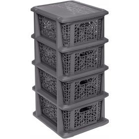  Suport pentru coș de bambus antracit din patru piese