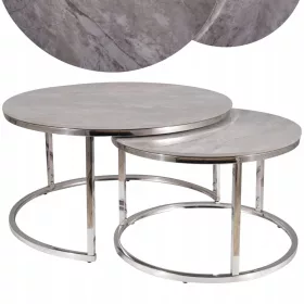    Masuta de cafea Signal, BANCURI, rotunda, 80 x 80 x 42 cm, nuante de gri