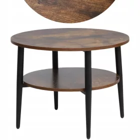    Masuta de cafea Signal ELLA, rotunda, 60 x 60 x 45 cm, nuante de maro