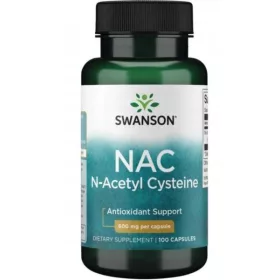   Swanson NAC 600mg cu N-Acetil Cisteină - 100 capsule antioxidante