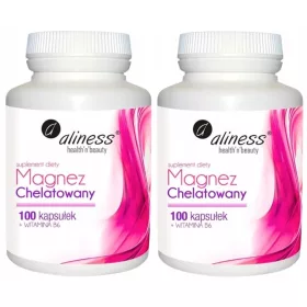   Set 2x Aliness Magneziu Chelatat + Vitamina B6 100 capsule pentru sănătatea dinților și a mușchilor