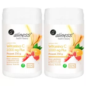   Aliness Vitamina C 1000 Buforowana Plus 250g - Complex Mineral cu Acerola și Rutină