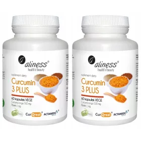   Aliness Curcumin 3 PLUS cu Curcumina și Piperina - Supliment alimentar, 120 capsule