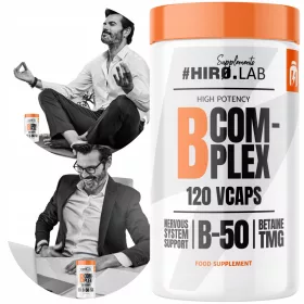   Complex de Vitamine B Hiro.Lab B-50 pentru Vitalitate și Suport Nervos, 120 Capsule