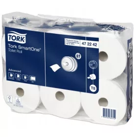   Hârtie Igienică SmartOne T8 Tork - Rolă Economică cu Distribuție Individuală, Set de 6 Role