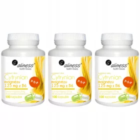  Supliment Aliness Citrat de Magneziu 125 mg cu Vitamina B6 P-5-P, 100 Capsule Vegetale