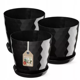   Ghiveci de flori Kadax 20 cm x 20 x 19 cm diametru 20 cm plastic negru