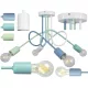  Plafoniera Moderno E27, multicolora