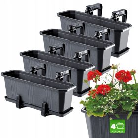  Cutii balcon Kadax 40 x 17 x 15 cm negre, 4 buc