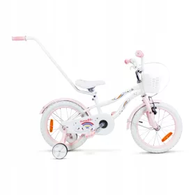    Bicicleta pentru copii SIrox Rainbow White Pink, roata alba de 16".