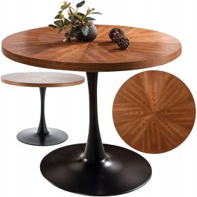  MESA SEMNALE AMADEO ROUND MDF NUC / NEGRU MAT