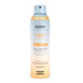   Spray Protector Solar Transparent Isdin SPF 30 - Protecție Înaltă și Aplicare pe Piele Umedă, 250 ml