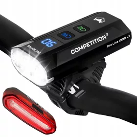    EVI Light COMPETITION2 pro line iluminare biciclete baterie 1200 lm + Evi seria iLIGHT pro iluminare spate biciclete baterie 120 lm