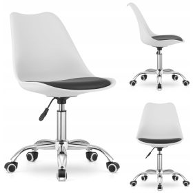    Scaun de birou scandinav alb Meberly Oskar pentru sufragerie