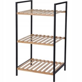  Raft baie Bathroom Solutions, negru, 33 x 38 x 70 cm