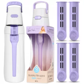    Flacon filtrant Dafi Solid 0,7 l mov + insert filtru Dafi Solid and Soft 3 buc.