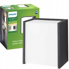    Aplică de grădină Philips neagră, sursă LED integrată de 3 W