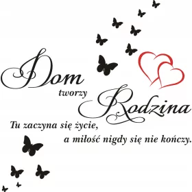    Sticker de perete Stickerlandia House este realizat de Family 120x120 cm inscripție neagră