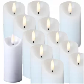   Set de 12 Lumânări LED cu Efect de Flacără Realist pentru Luminat și Decor