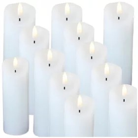   Set de 12 Lumânări LED cu Efect de Flacără pentru Lanterne și Decor