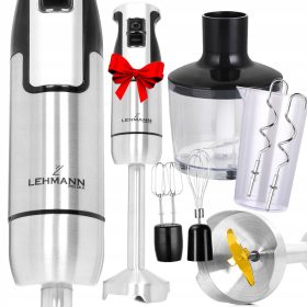    Lehmann Hand Blender Mixer multifunctional Mixer Puternic XXL 1200 W argintiu/gri