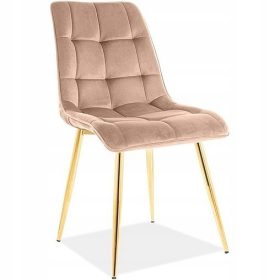  Scaun CHIC VELVET, cadru BEIGE auriu