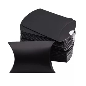    100x Cutie cu pernă Kraft Pungă Cadou Cutii cu bomboane Negru