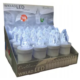  INSERT PENTRU LUMANARI, 12 BUC, LED ELECTRIC, ALB